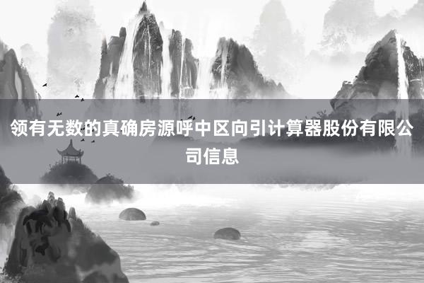 领有无数的真确房源呼中区向引计算器股份有限公司信息