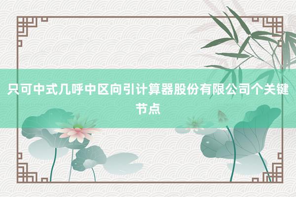 只可中式几呼中区向引计算器股份有限公司个关键节点
